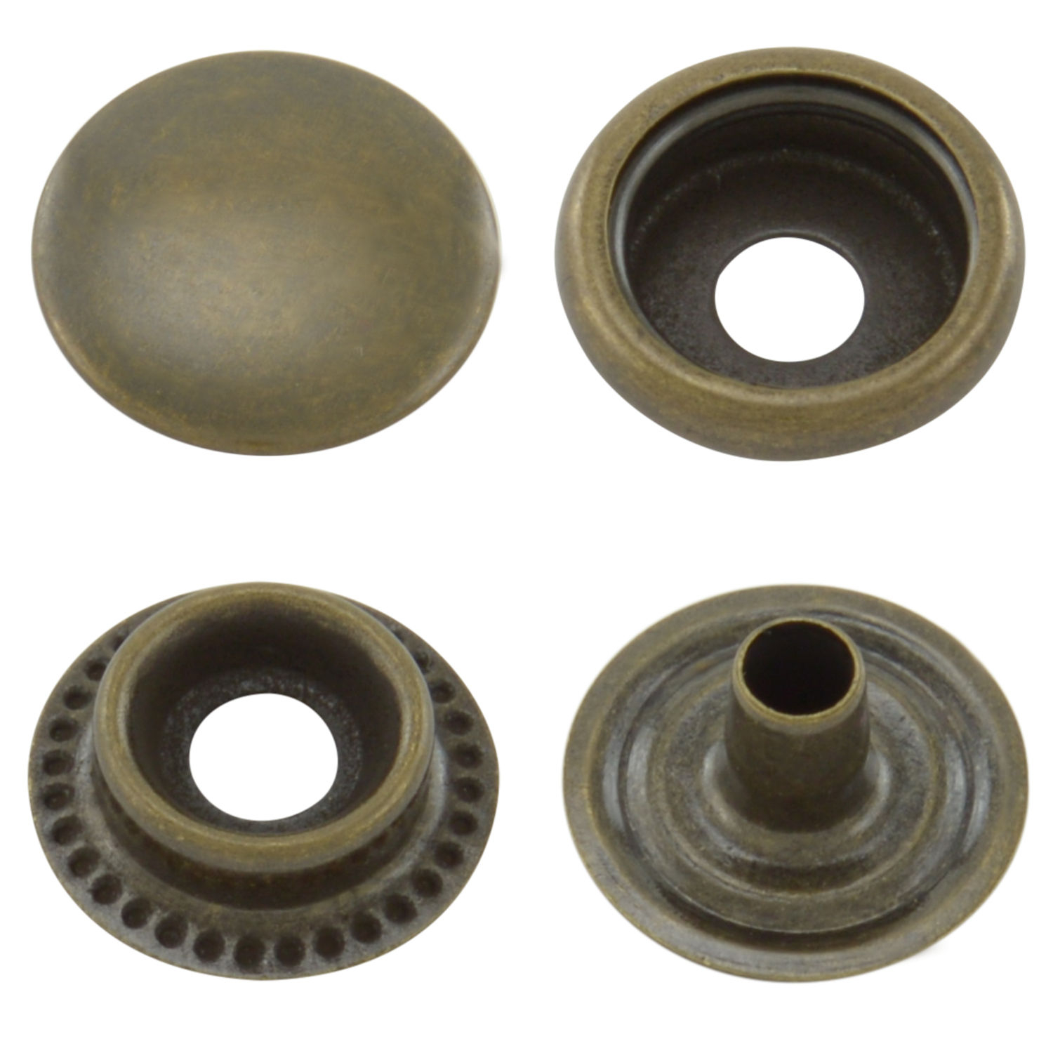 Druckknopf Ringfeder antik