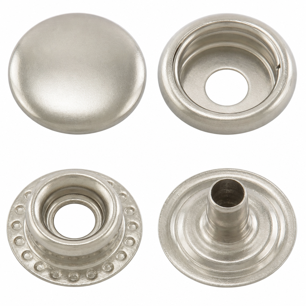 Produktabbildung - Ringfeder-Druckknopf silber