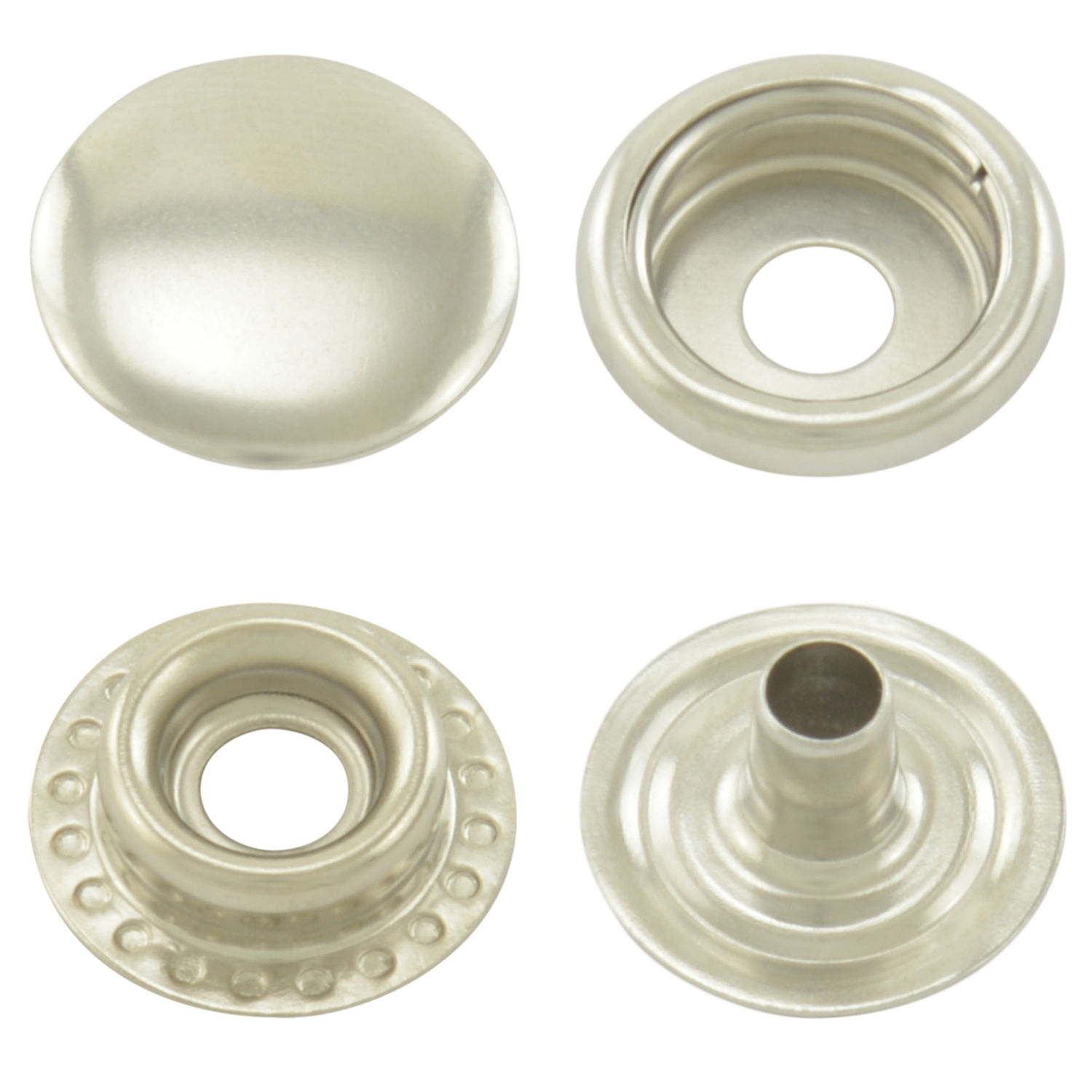 Produktabbildung - Ringfeder-Druckknopf silber