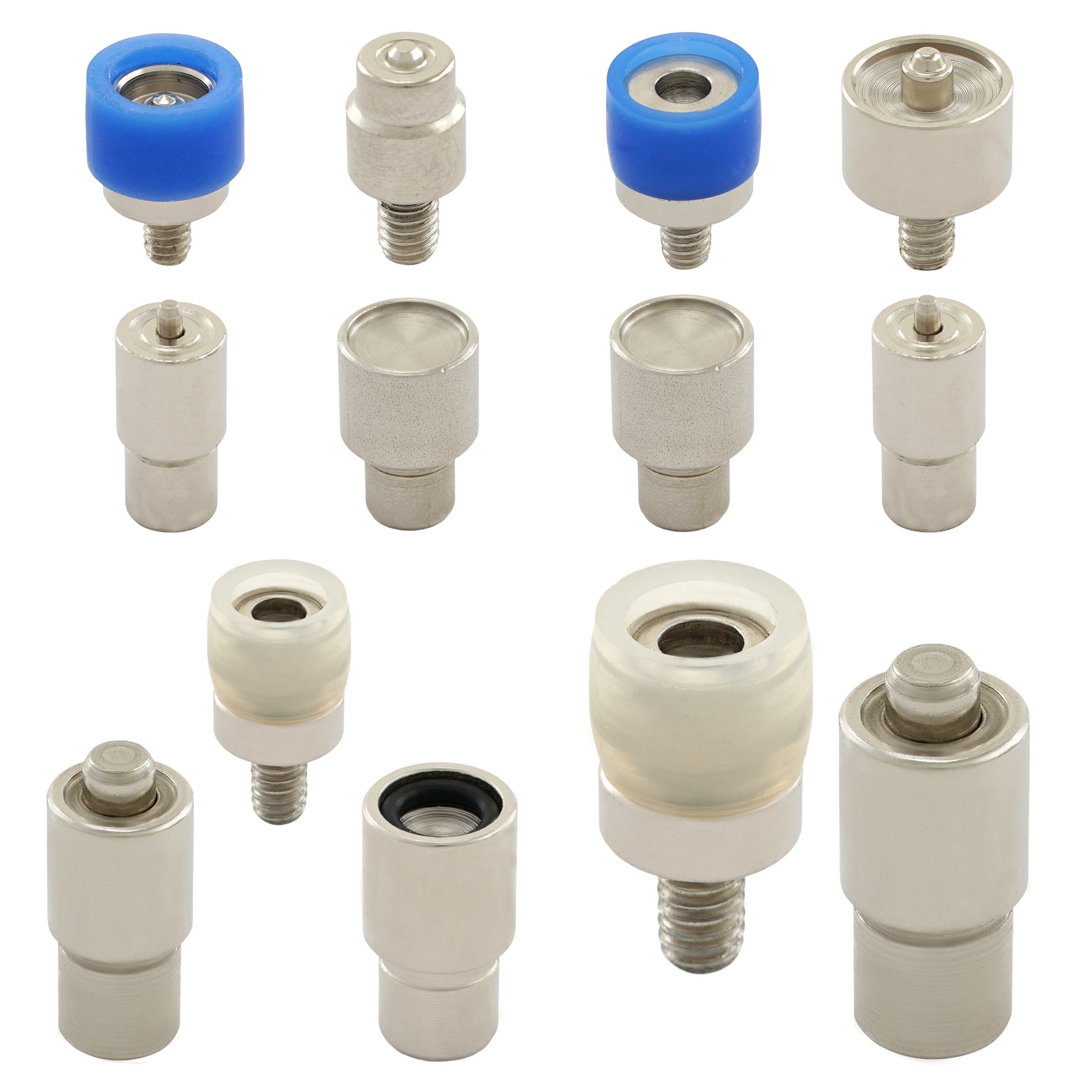 Übersicht aller Varianten: Druckknopfwerkzeug Ring-Feder, S-Feder, Jersey - Gewinde: 1/4" - 20 UNC