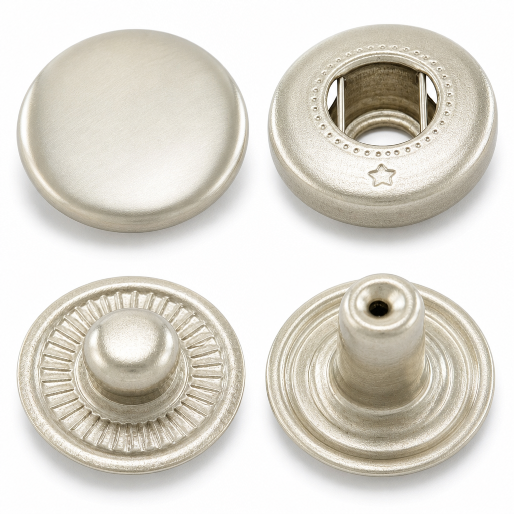 Produktabbildung - S-Feder-Druckknopf silber