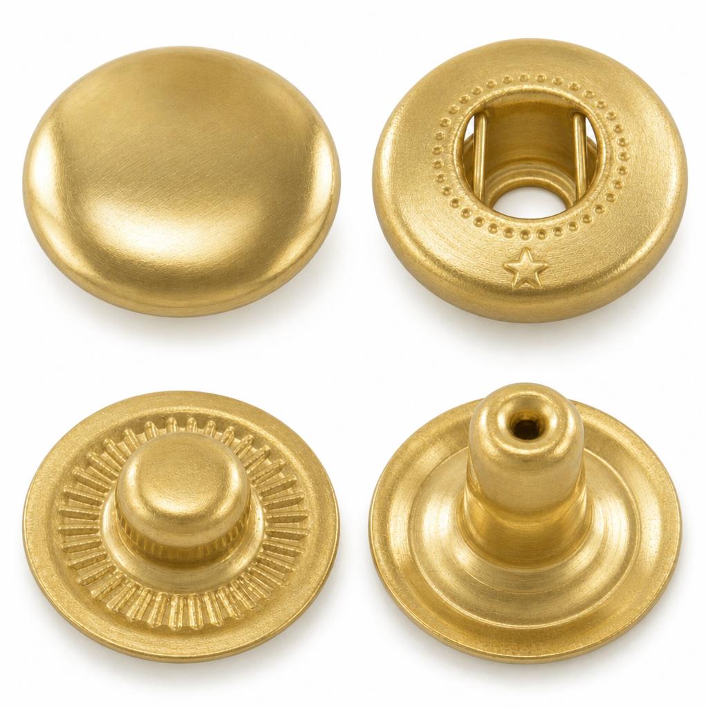 Druckknopf S Feder gold