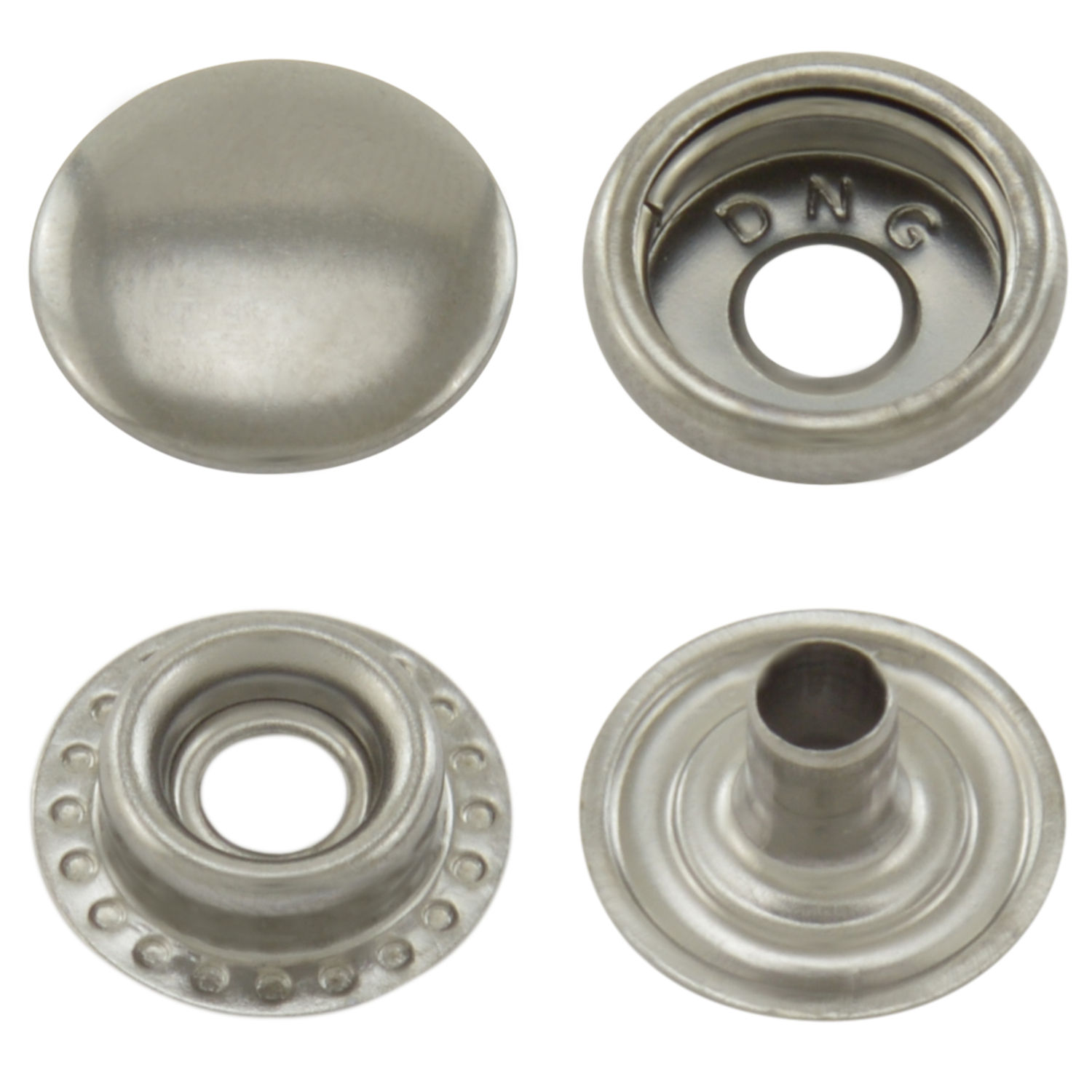 Druckknopf Ringfeder altsilber