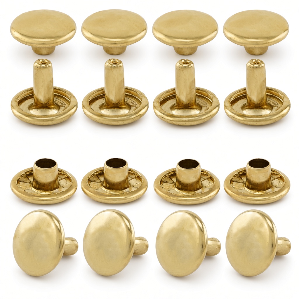 Hohlnieten Doppelkopf Gold